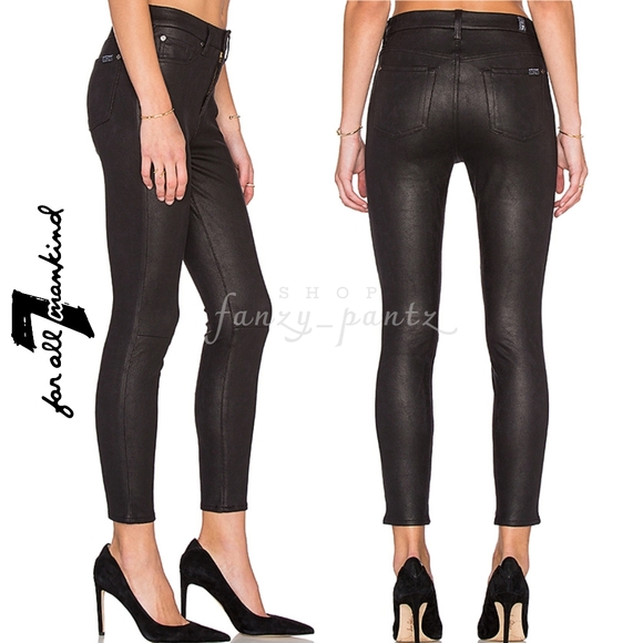 7 For All Mankind Denim - 7FAM High Waist Skinny Ankle Jean Leather like 26